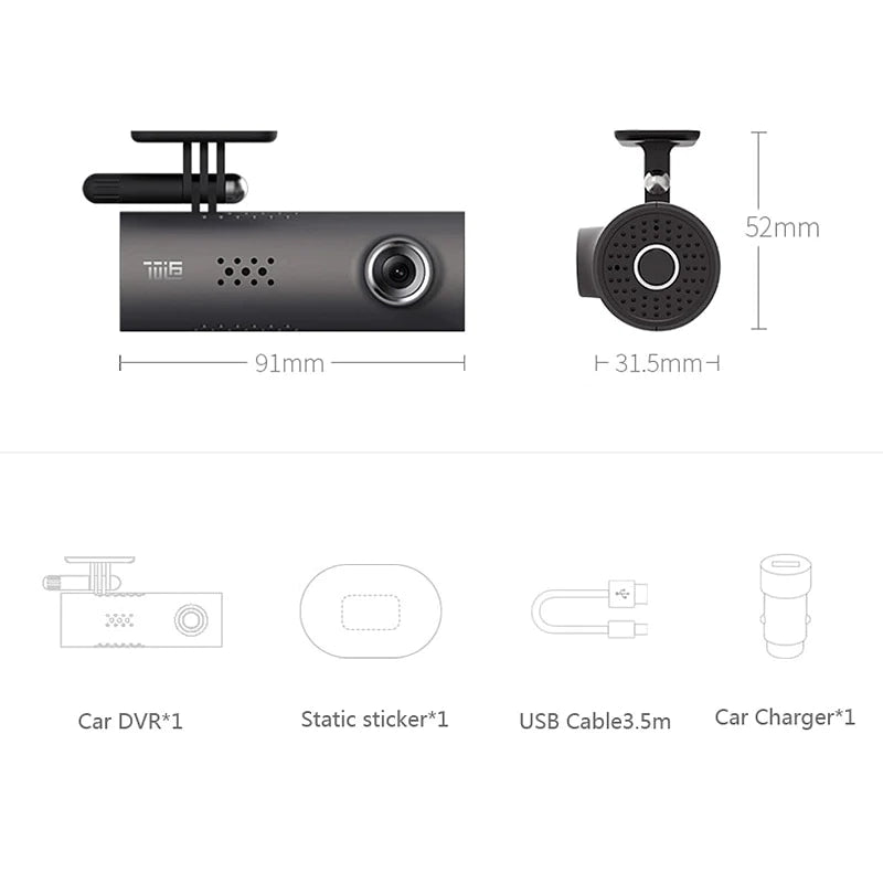 Car Dash Smart Wifi DVR 130 Degree Wireless Cam 1080P FHD Night Version G-Sensor Driving Recorder