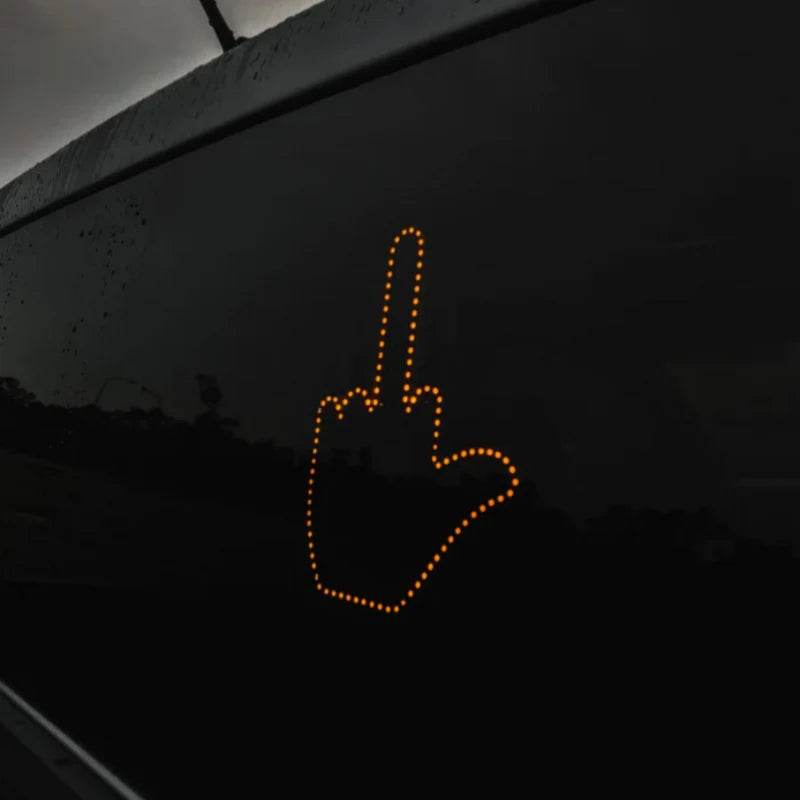 Funny New LED Illuminated Gesture Light Car Finger Light with Remote Road Rage Signs Middle Finger Gesture Light Hand Lamp